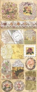 Stickers Tags Lace w/Roses Nostalgia