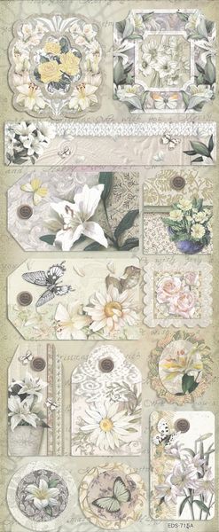 Stickers Tags Daisies Lillies Bflies