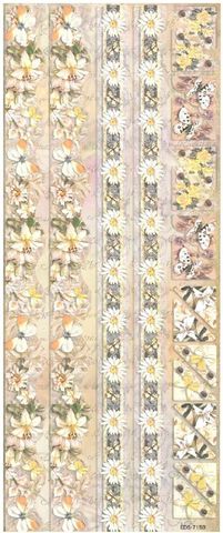 Stickers Borders/Cnrs Daisy Lillies Bfly