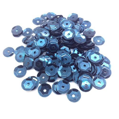 Sequins 6mm Metallic Cup Mid Blue 35g