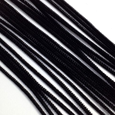 Chenille Sticks 3mm Black Pkt 100