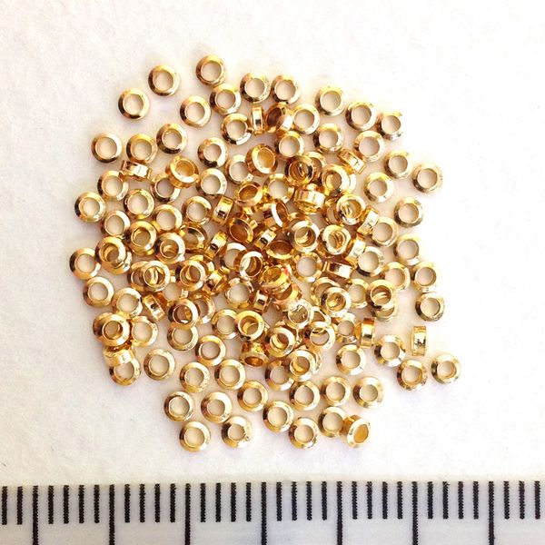 Crimp Rings 2mm Gold Pkt 50