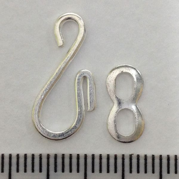 Clasp Hooks Silver Pkt 12