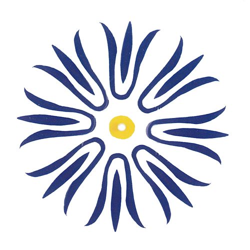 Dec/Transfers Round Shape Blue/Yellow