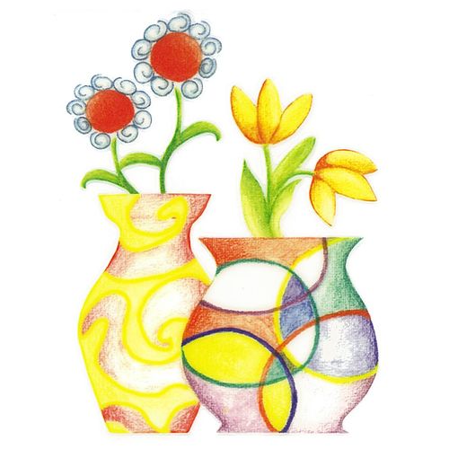 Dec/Transfers Flowers/Circle Vase