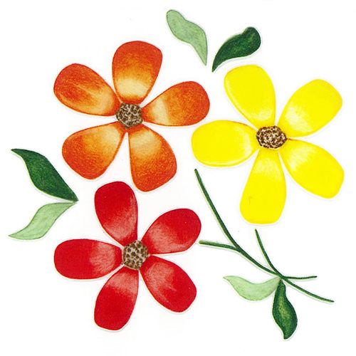 Dec/Transfers Red/Yellow Flowers