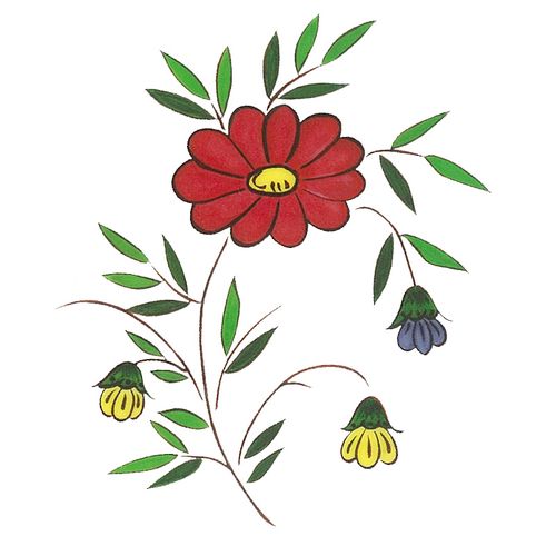 Dec/Transfers Red/Yellow Floral