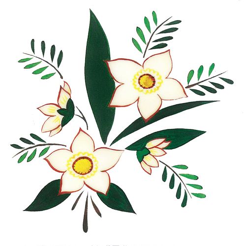 Dec/Transfers White/Yellow Floral