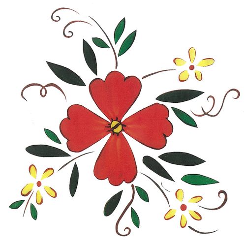 Dec/Transfers Red/Yellow Floral