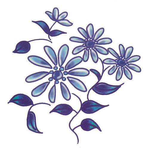 Dec/Transfers Blue Floral