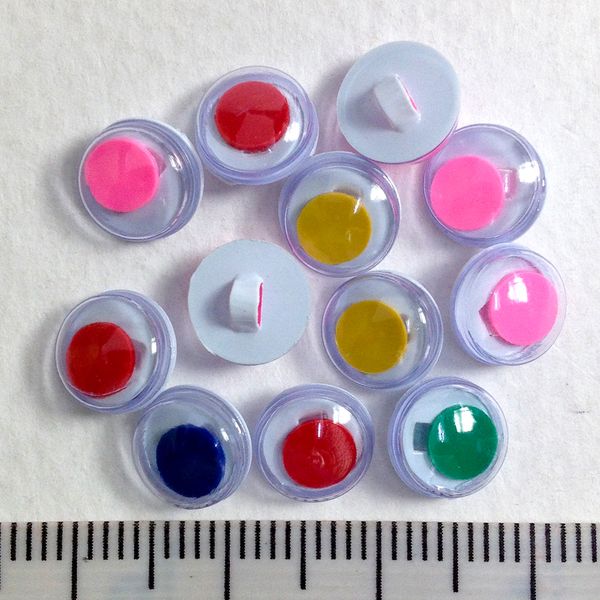 Eyes Joggle Sew On 8mm Assorted Pkt 12