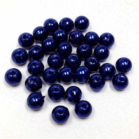 Pearl Beads 6mm Royal Blue 25g