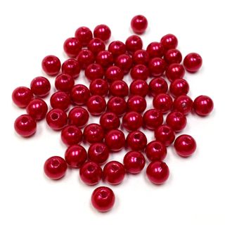Pearl Beads 6mm Red 25g