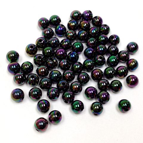 Pearl Beads 6mm Black AB 25g
