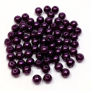 Pearl Beads 6mm Metallic Burgandy 25g