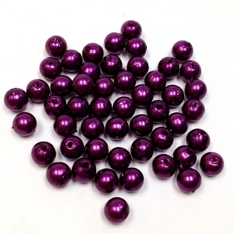 Pearl Beads 6mm Metallic Purple 25g