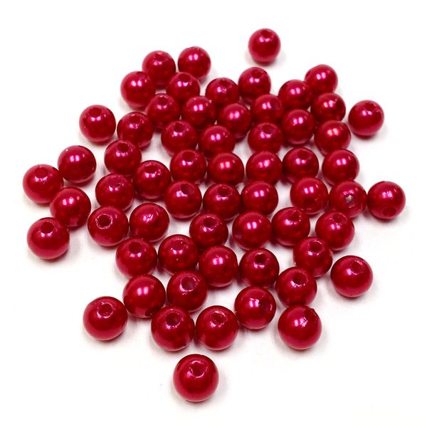 Pearl Beads 8mm Red 25g