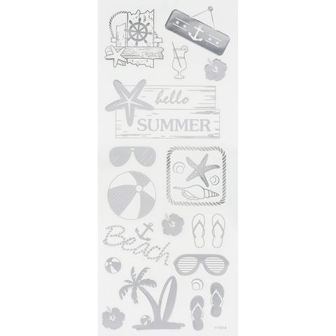 Stickers Hello Summer Beach Silver