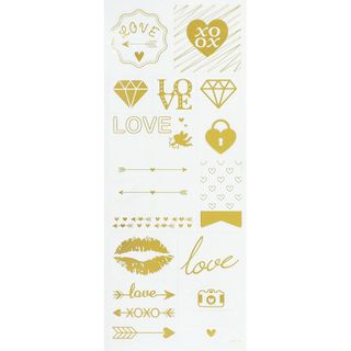 Stickers Love w/Cupids Arrow Gold