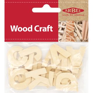 Wooden Letters 25mm Natural Pkt 26