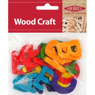 Wooden Letters Coloured 40mm 26PCS