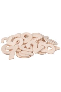 Wooden Numbers 25mm Natural Pkt 30