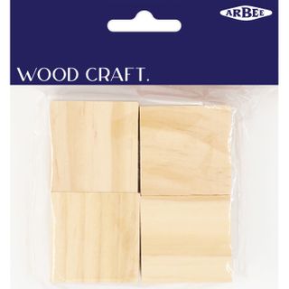Wood Craft Cubes 35mm Natural Pkt 4