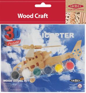 Wooden 3D Puzzle Helicopter