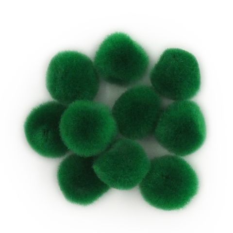 Pom Poms 13mm Dark Green Pkt 100