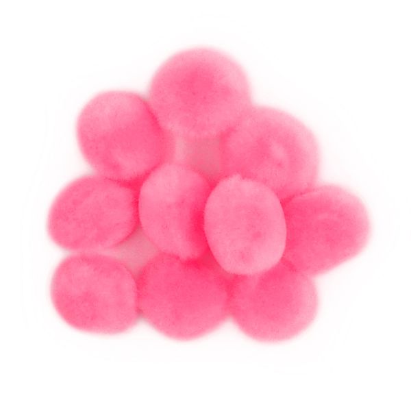Pom Poms 13mm Pink Pkt 100