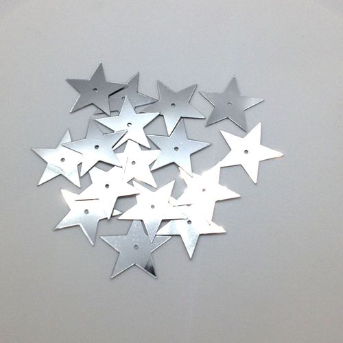 Scatters 17mm Stars w/Hole Silver 500g