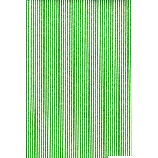 Printed Felt White With Green Stripes