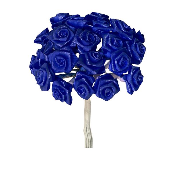 Flower Ribbon Rose 20Head Royal Blue
