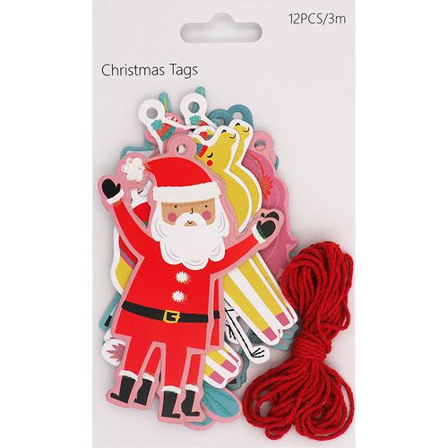 Xmas Tags & String Santa Llama Flaming