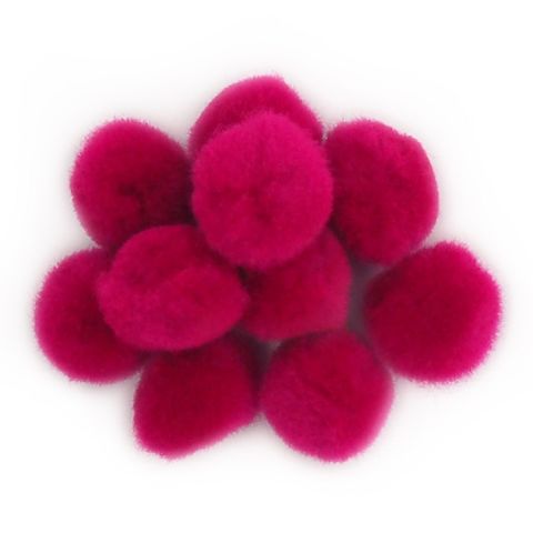 Pom Poms 13mm Fuchsia Pkt 100