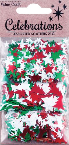 Xmas Scatters Stars Trees Deer 21G