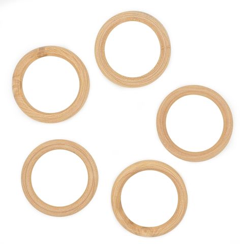 Arbee Wood Ring Beads 5 Pack Natural