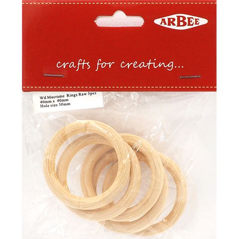 Arbee Wood Macrame Ring, 5pk – Lincraft