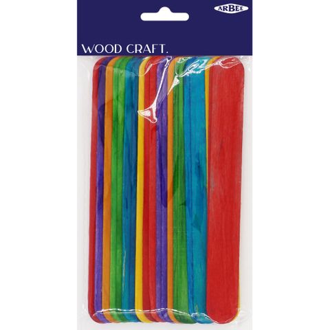 Wooden Paddle Stick Assorted Pkt 20