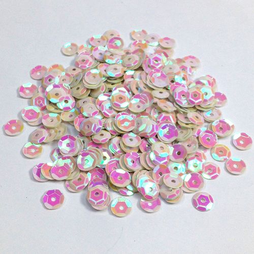 Sequins 10mm Laser Cup White AB 250g