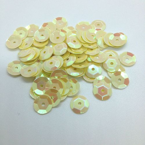 Sequins 10mm Laser Cup Cream AB 250g