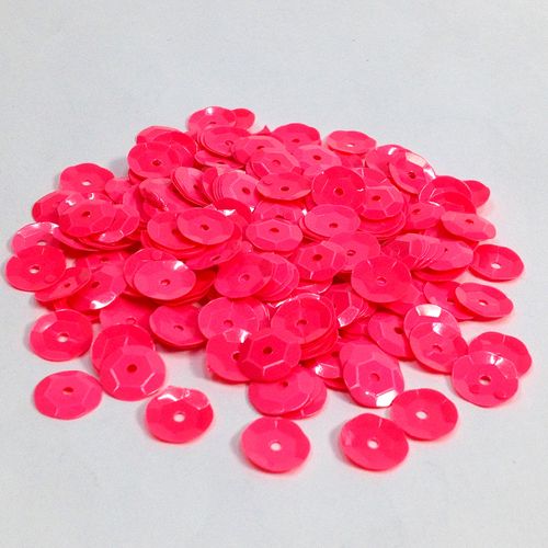 Sequins 10mm Metallic Cup Neon Pink 250g