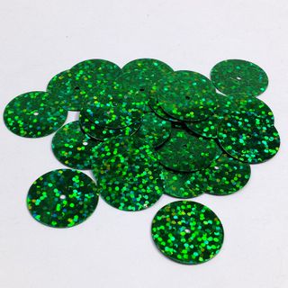 Sequins Flat wCntr Hole Green 20mm 250g