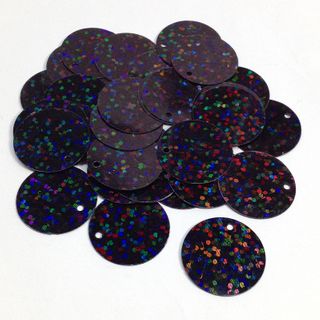 Sequins Flat With Top Hole 20mm Black