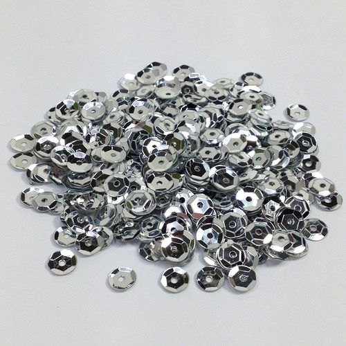 Sequins 4mm Metallic Cup Silver 35g
