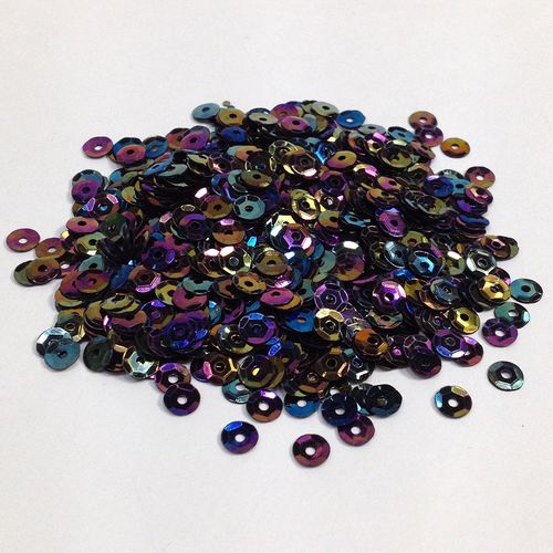 Sequins 4mm Laser Cup AB Black 250g