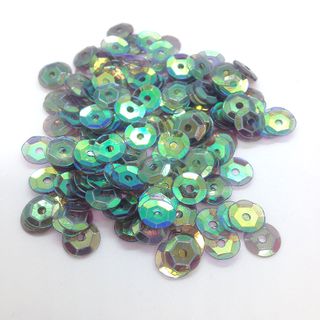 Sequins 6mm Laser Cup Green AB 250g