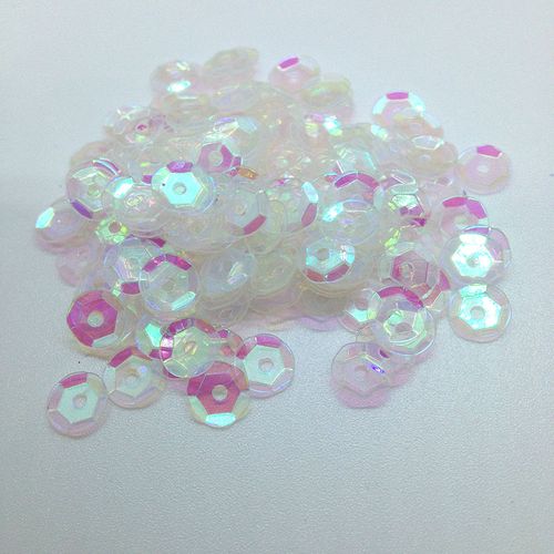 Sequins 6mm Laser Cup Crystal AB 35g