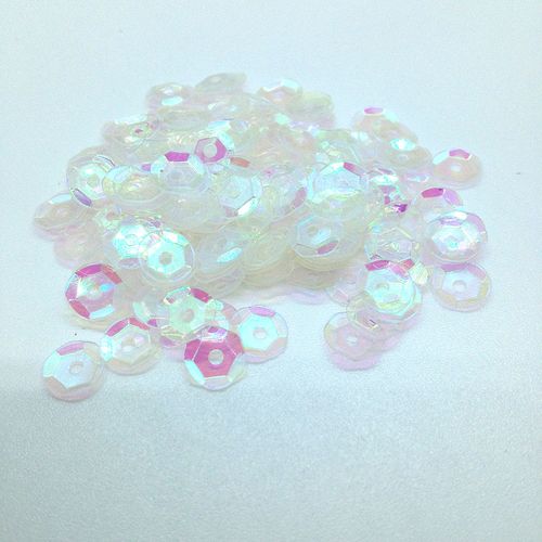 Sequins 6mm Laser Cup Crystal AB 250g