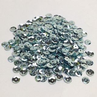 Sequins 4mm Metallic Cup Silver/Blue 35g